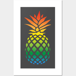 rainbow pineapple Posters and Art